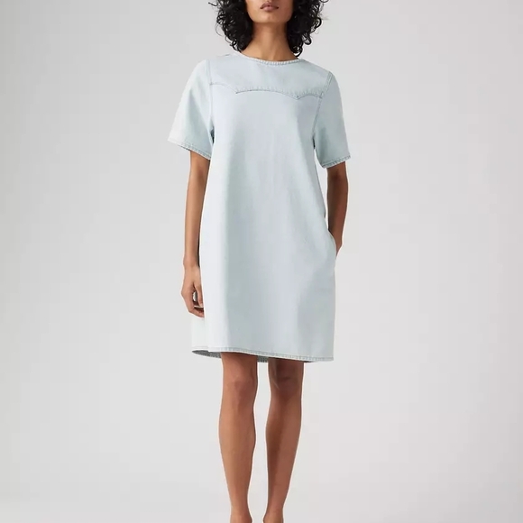 Levi's Dresses & Skirts - Levi's Light Blue Casual Tee Dress Sz: L NWT